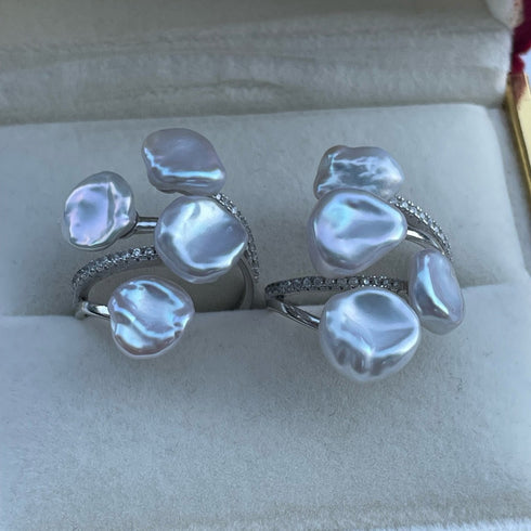 Keshi Pearl Foral Ring - House Of Pearls